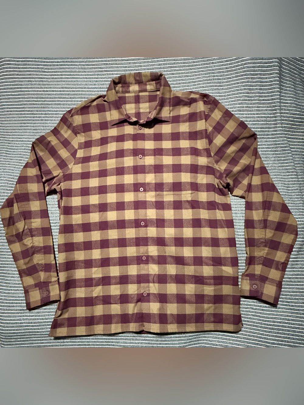 Lululemon Masons Peak Flannel Long Sleeve Shirt | PLAID BURGUNDY | XL